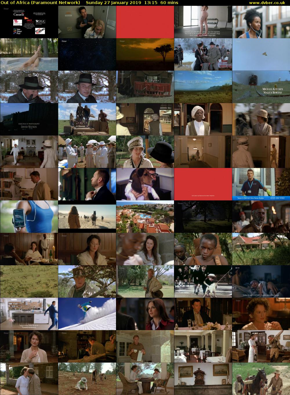 Out of Africa (Paramount Network) Sunday 27 January 2019 13:15 - 14:15