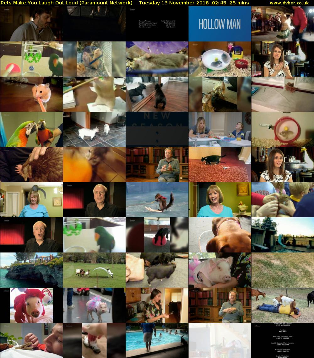 Pets Make You Laugh Out Loud (Paramount Network) Tuesday 13 November 2018 02:45 - 03:10