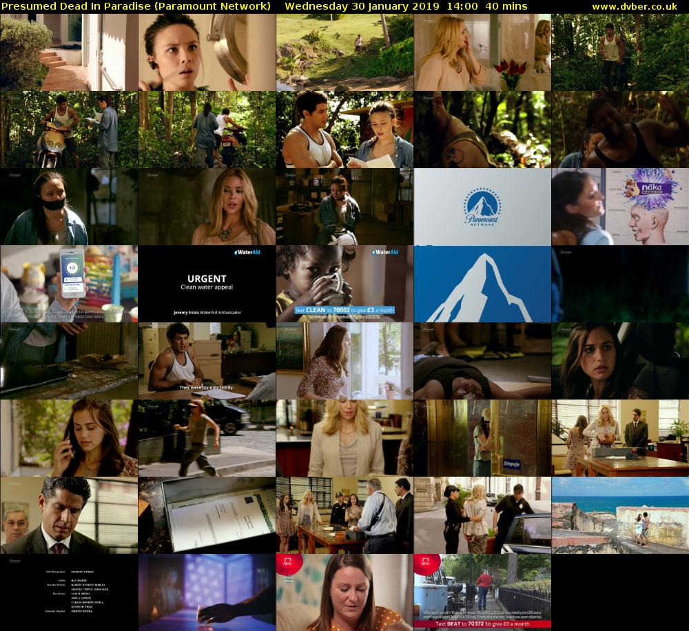 Presumed Dead In Paradise (Paramount Network) Wednesday 30 January 2019 14:00 - 14:40