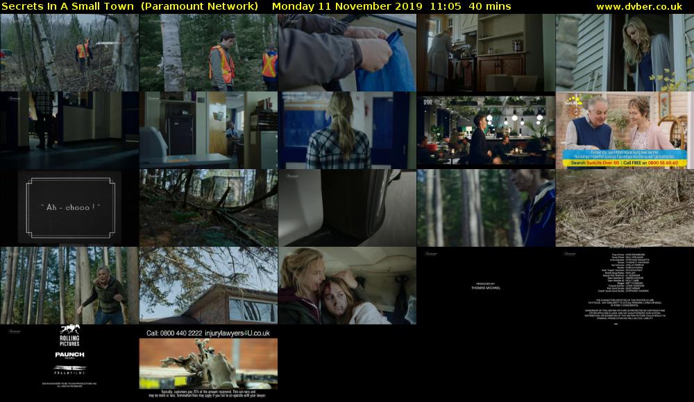 Secrets In A Small Town  (Paramount Network) Monday 11 November 2019 11:05 - 11:45
