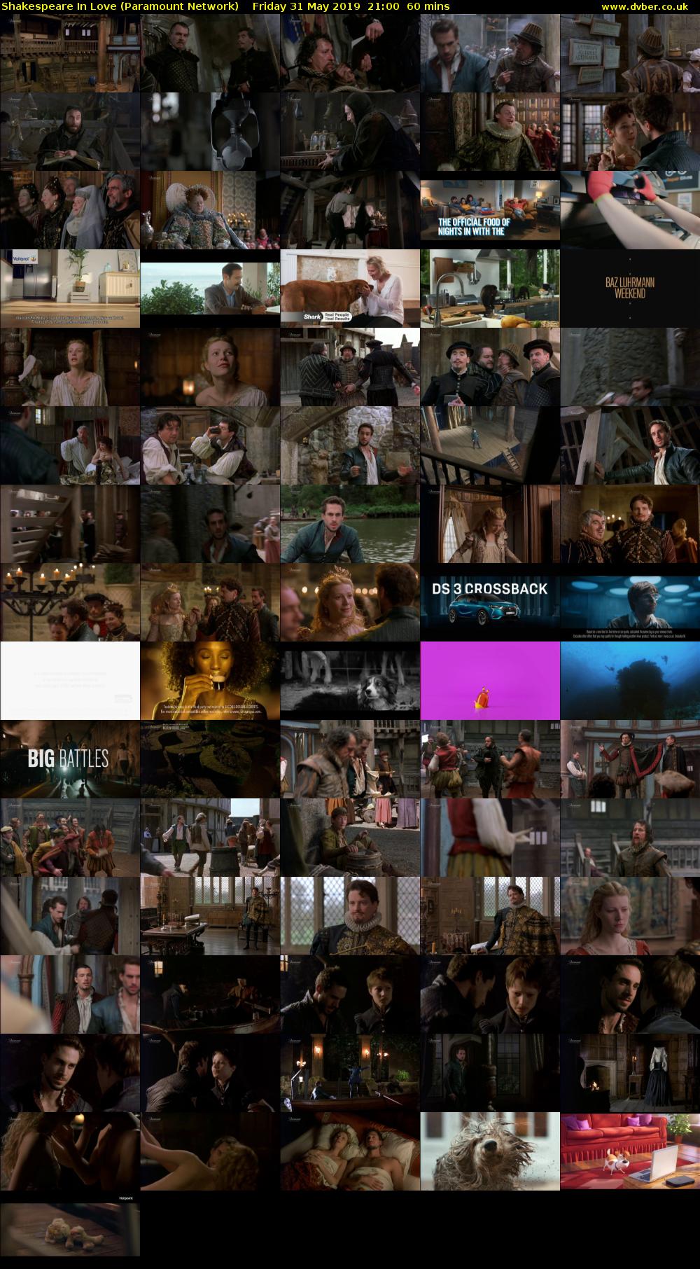 Shakespeare In Love (Paramount Network) Friday 31 May 2019 21:00 - 22:00