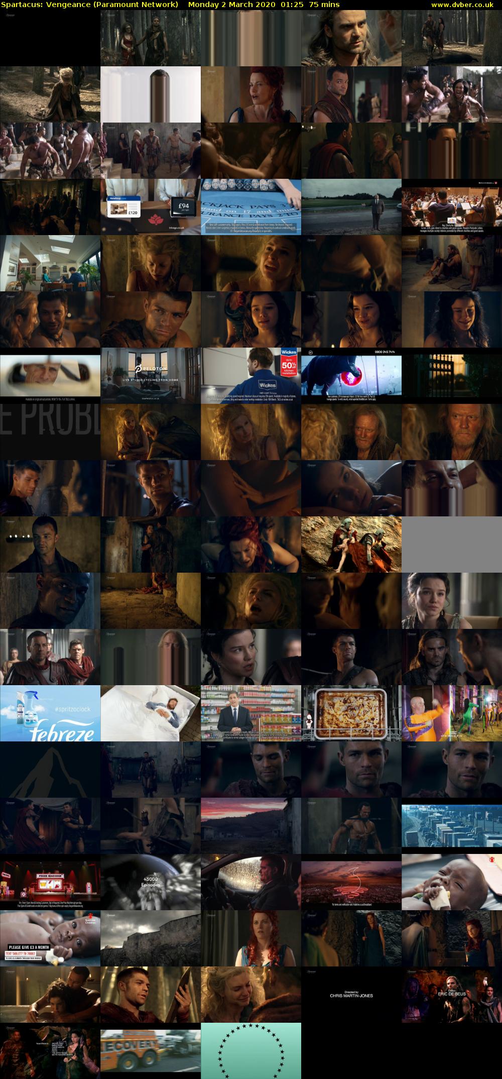 Spartacus: Vengeance (Paramount Network) Monday 2 March 2020 01:25 - 02:40