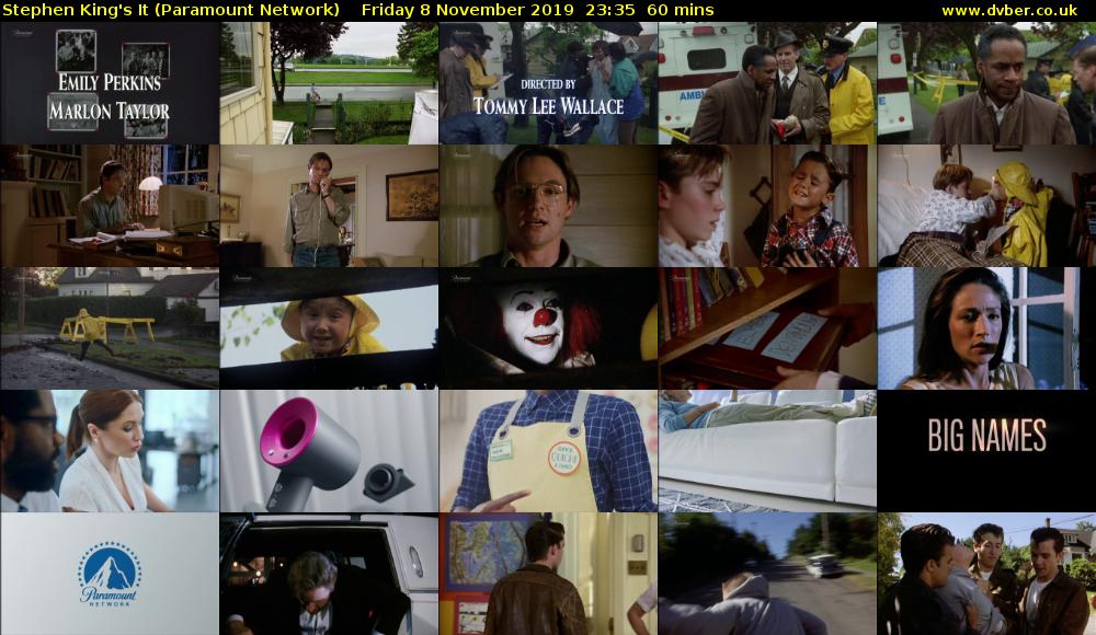 Stephen King's It (Paramount Network) Friday 8 November 2019 23:35 - 00:35