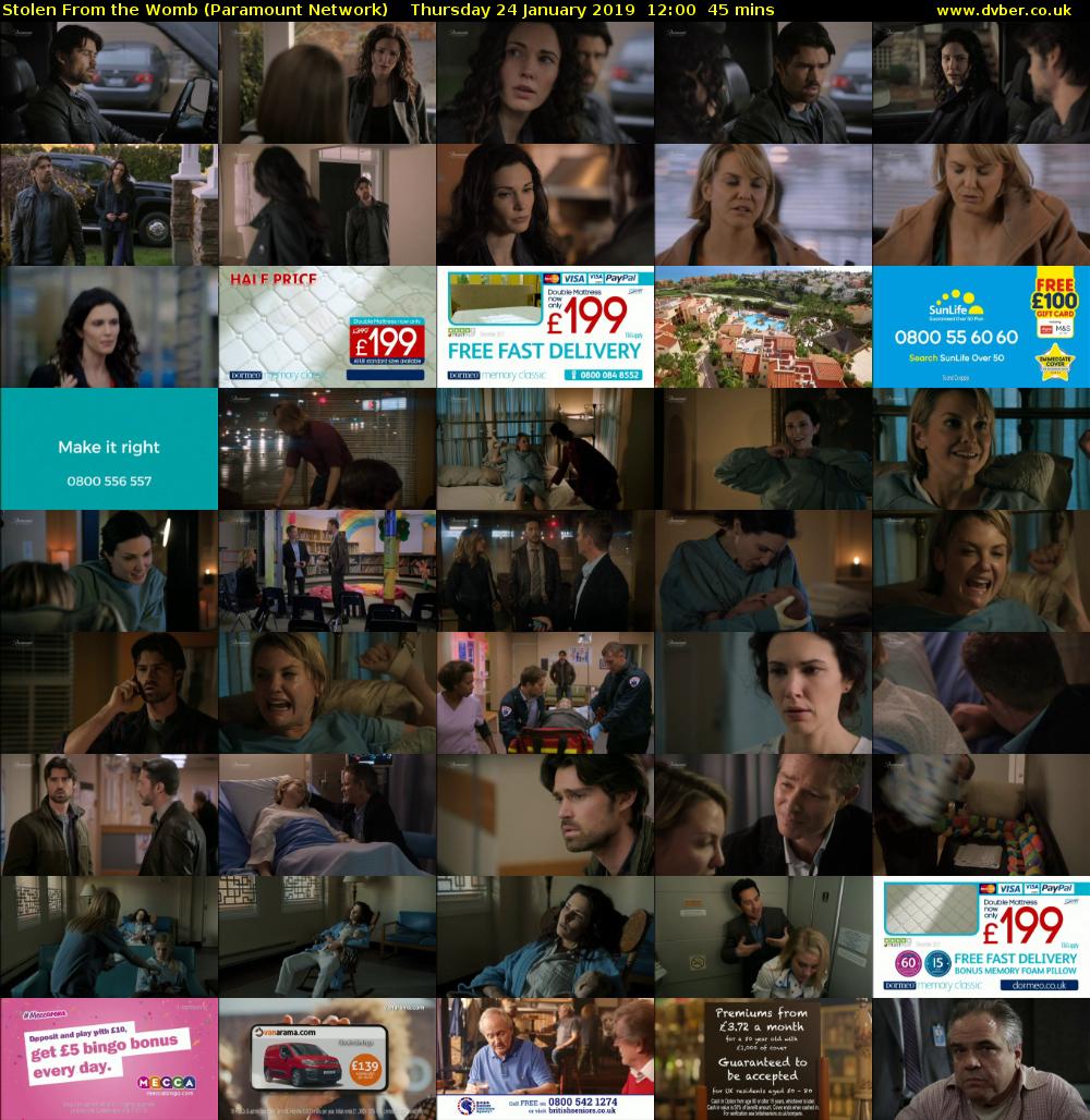 Stolen From the Womb (Paramount Network) Thursday 24 January 2019 12:00 - 12:45