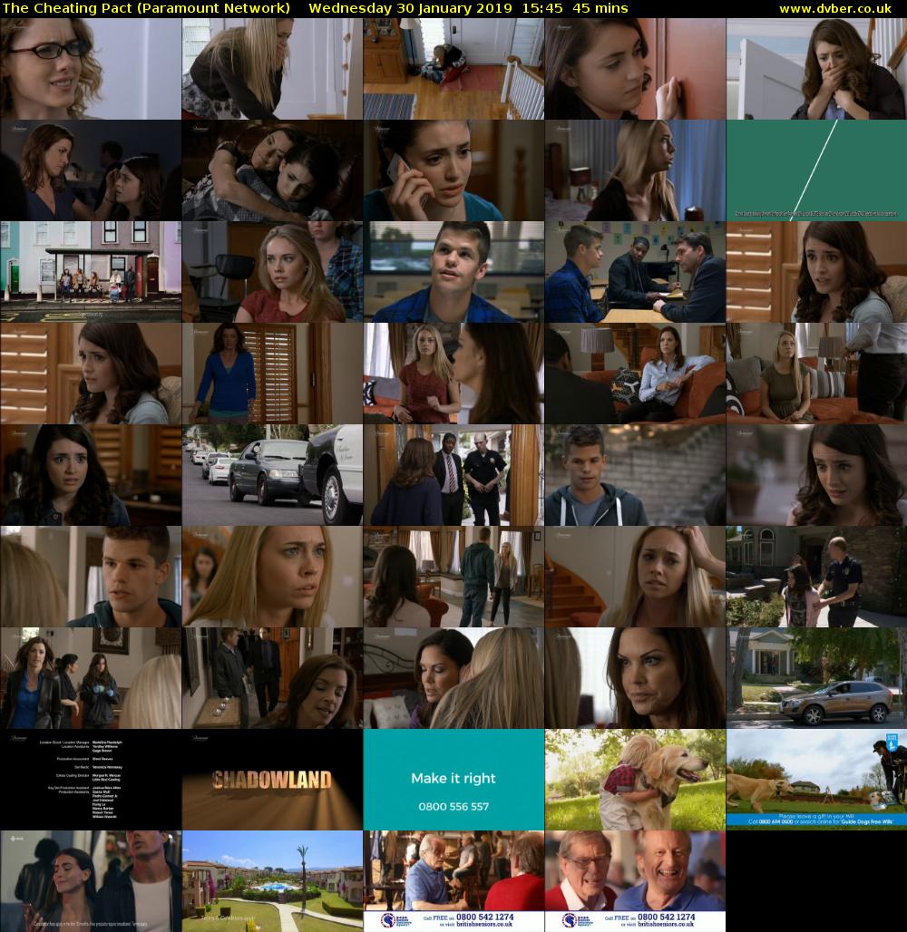 The Cheating Pact (Paramount Network) Wednesday 30 January 2019 15:45 - 16:30