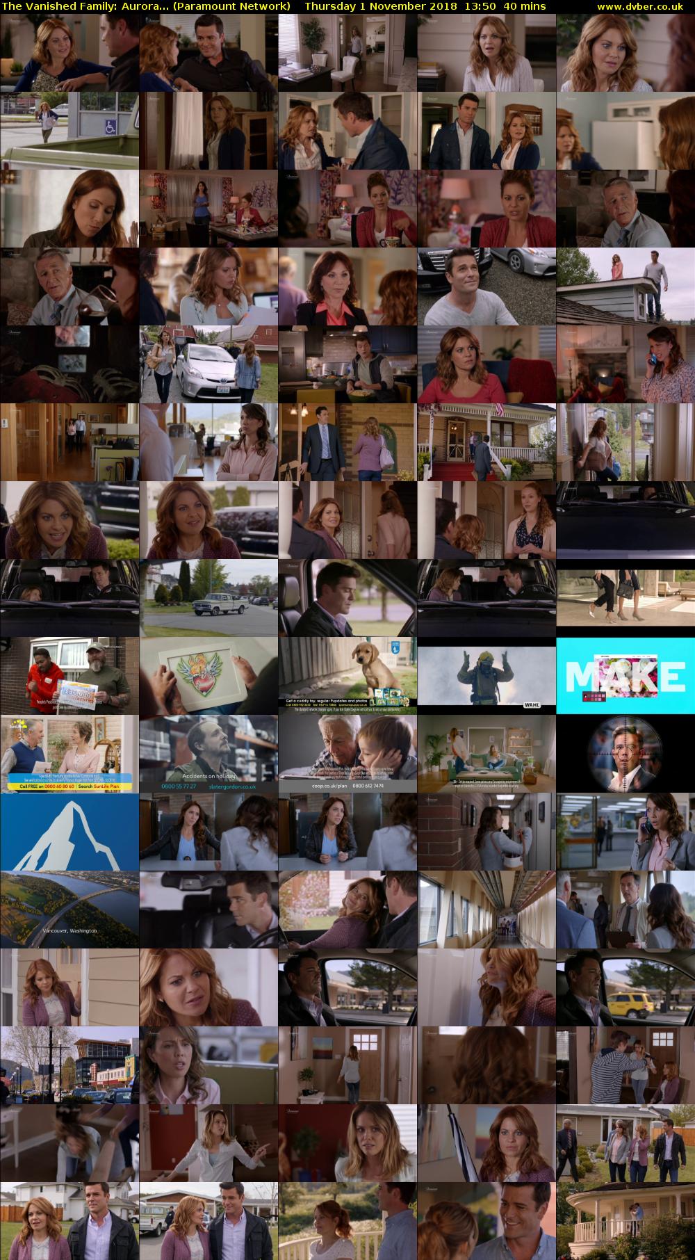 The Vanished Family: Aurora... (Paramount Network) Thursday 1 November 2018 13:50 - 14:30