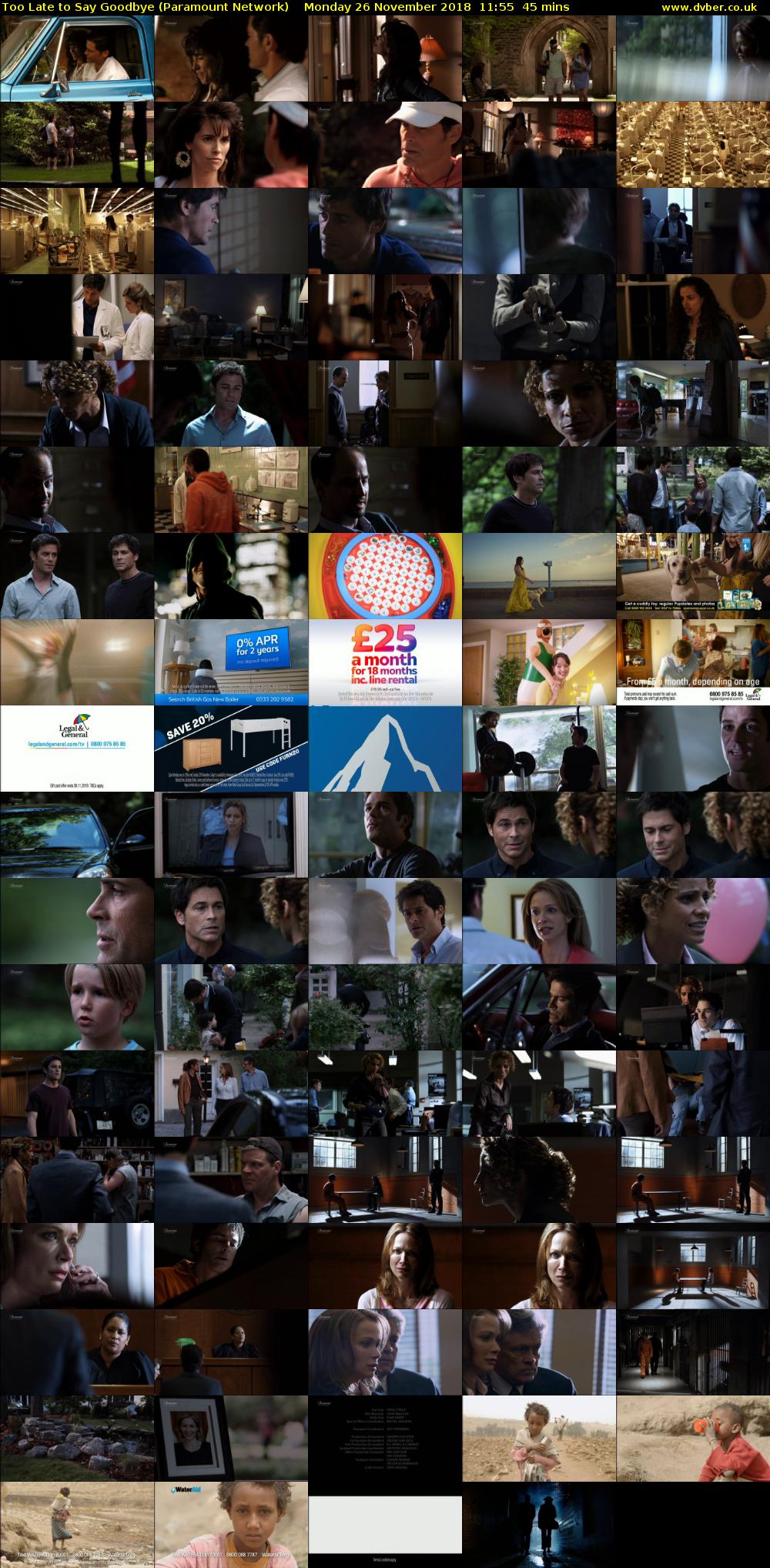 Too Late to Say Goodbye (Paramount Network) Monday 26 November 2018 11:55 - 12:40