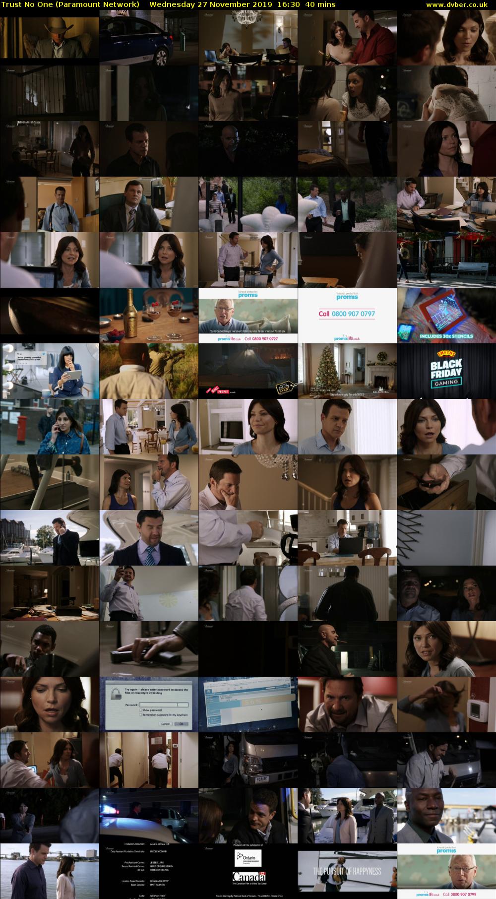 Trust No One (Paramount Network) Wednesday 27 November 2019 16:30 - 17:10