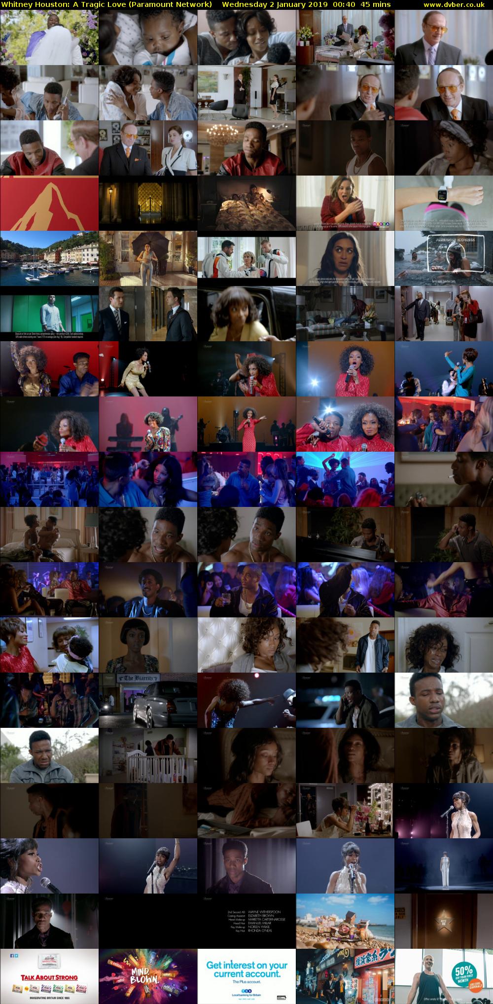 Whitney Houston: A Tragic Love (Paramount Network) Wednesday 2 January 2019 00:40 - 01:25