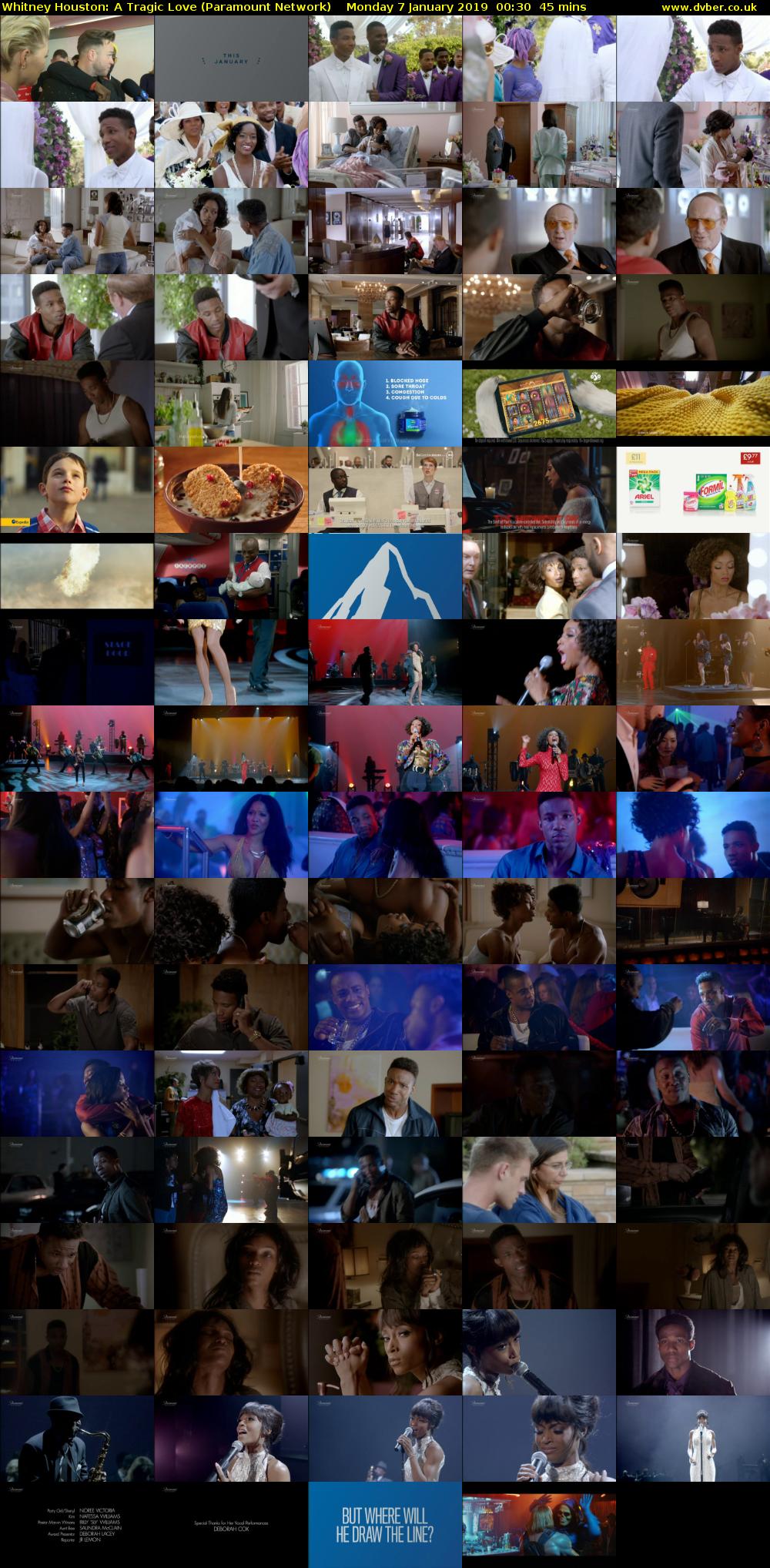 Whitney Houston: A Tragic Love (Paramount Network) Monday 7 January 2019 00:30 - 01:15