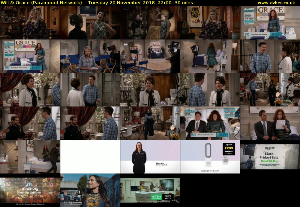 Will & Grace (Paramount Network) Tuesday 20 November 2018 22:00 - 22:30
