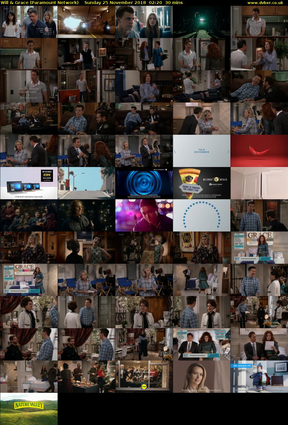 Will & Grace (Paramount Network) Sunday 25 November 2018 02:20 - 02:50