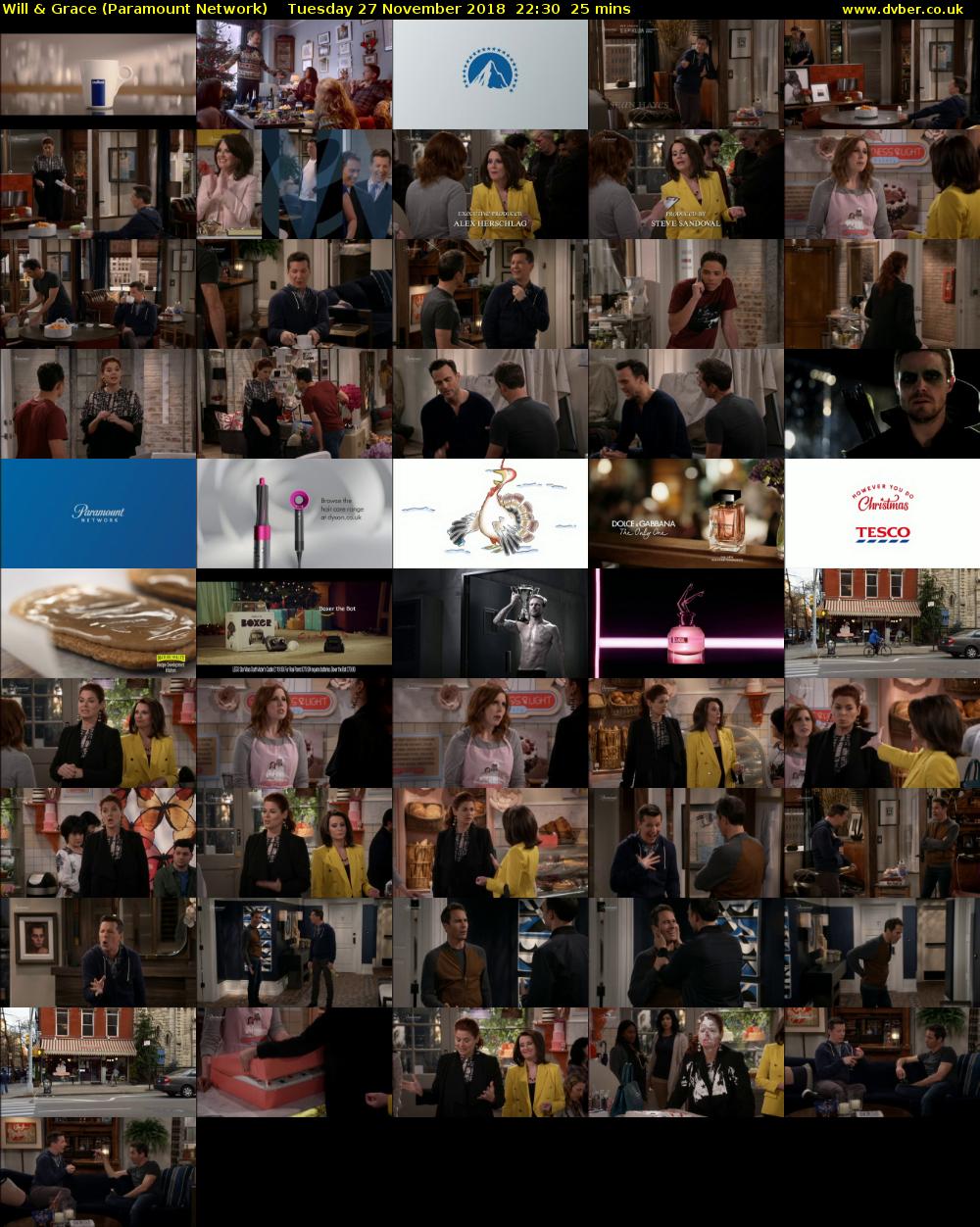 Will & Grace (Paramount Network) Tuesday 27 November 2018 22:30 - 22:55