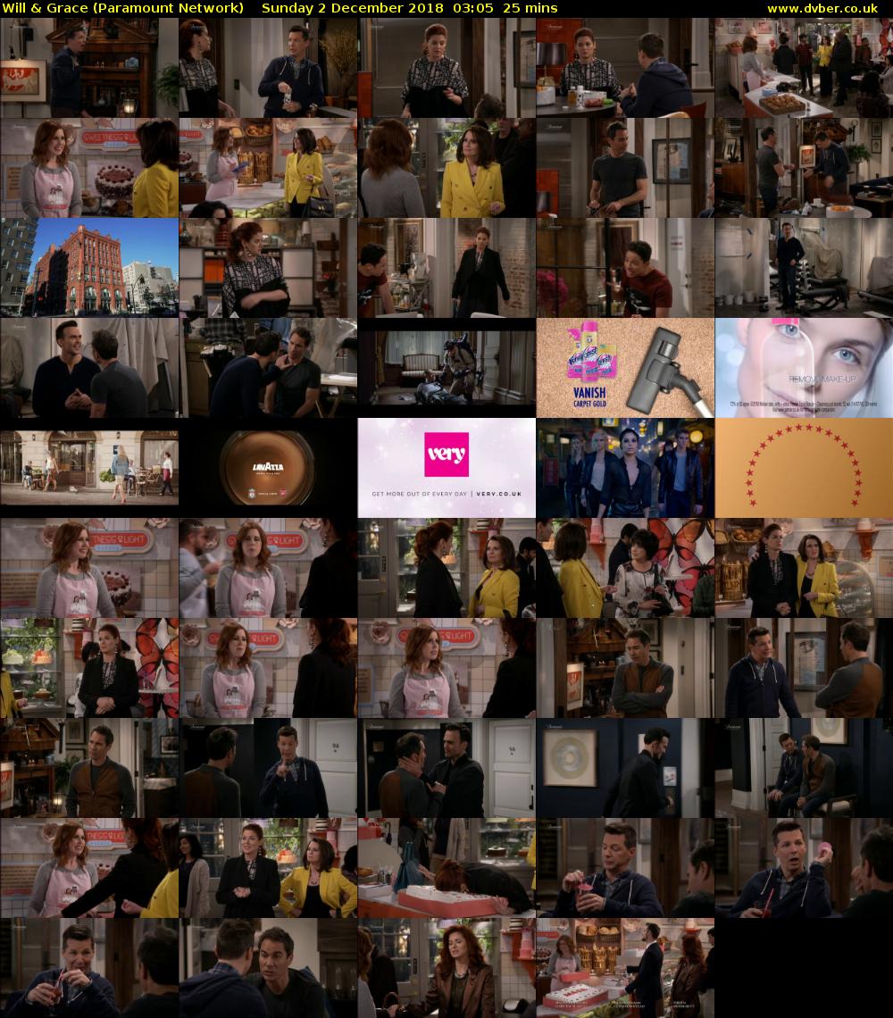 Will & Grace (Paramount Network) Sunday 2 December 2018 03:05 - 03:30