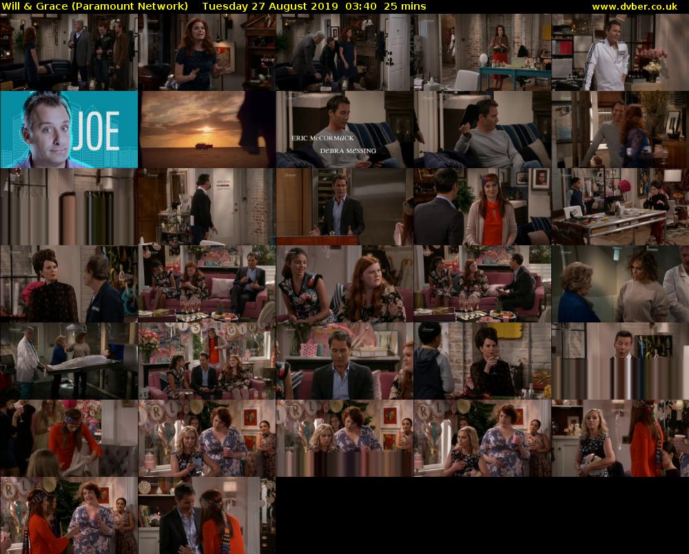 Will & Grace (Paramount Network) Tuesday 27 August 2019 03:40 - 04:05