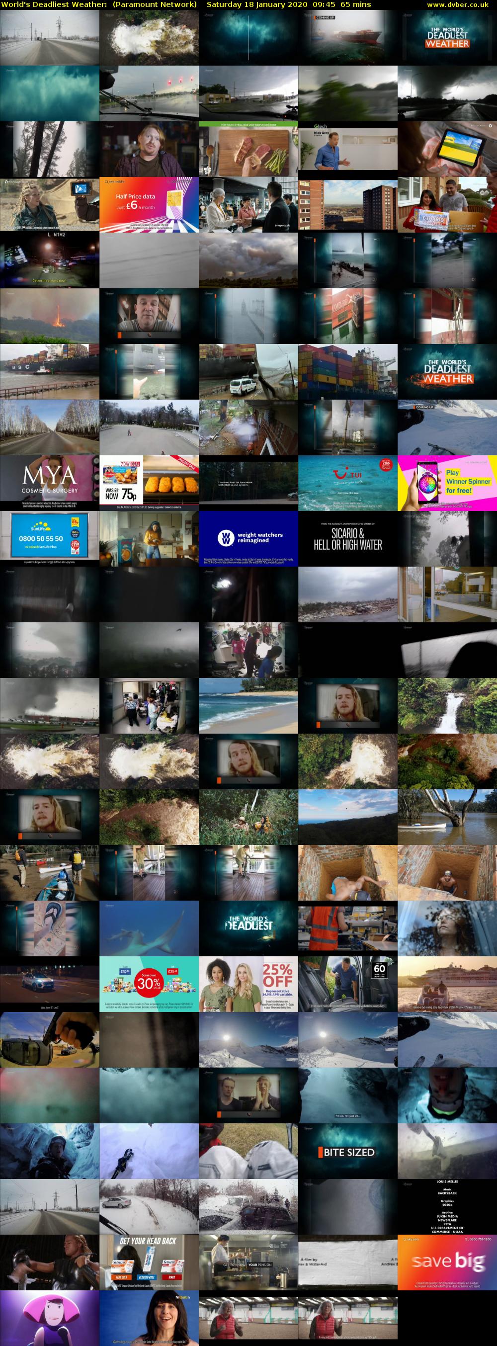 World's Deadliest Weather:  (Paramount Network) Saturday 18 January 2020 09:45 - 10:50