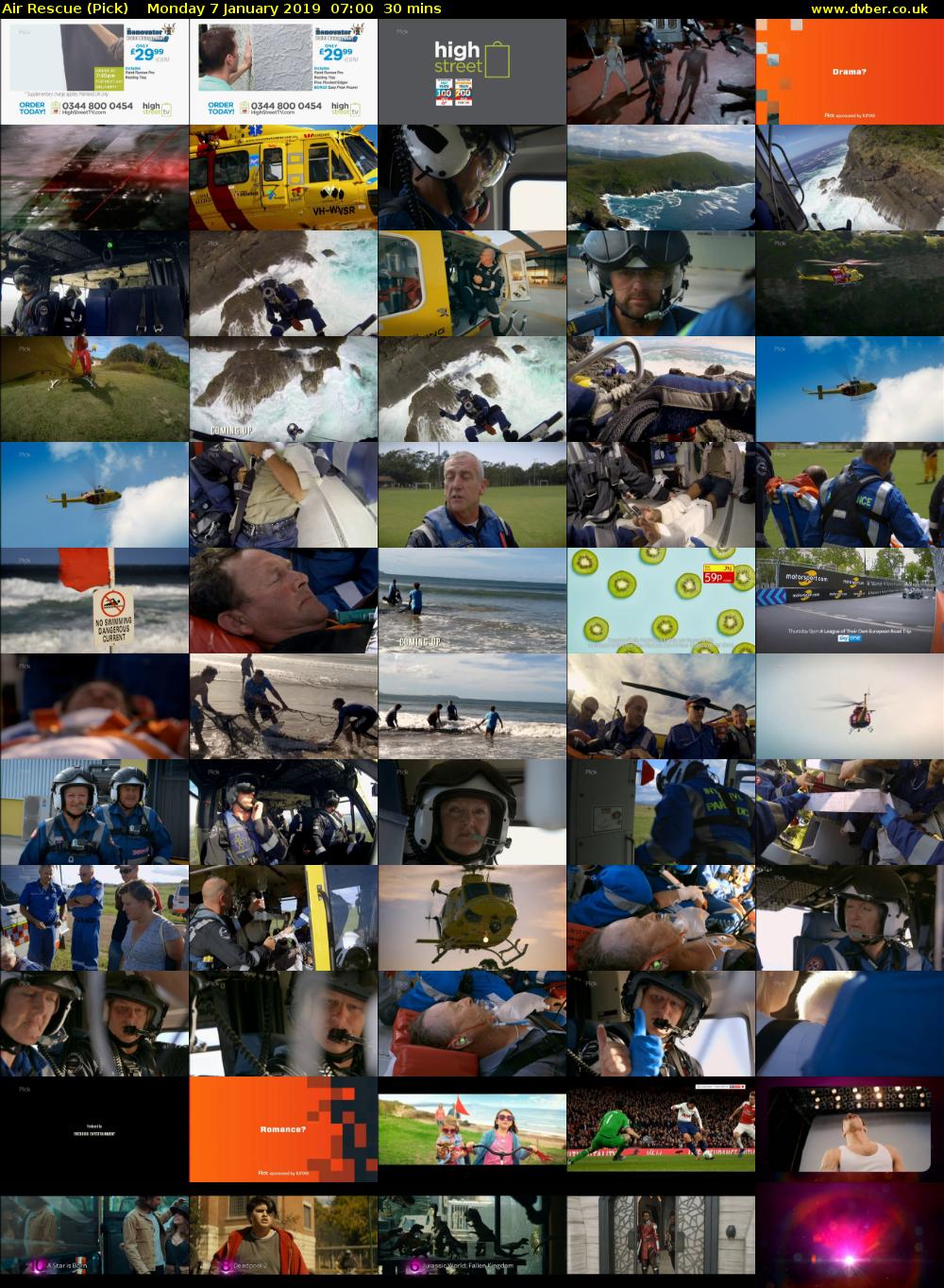 Air Rescue (Pick) Monday 7 January 2019 07:00 - 07:30