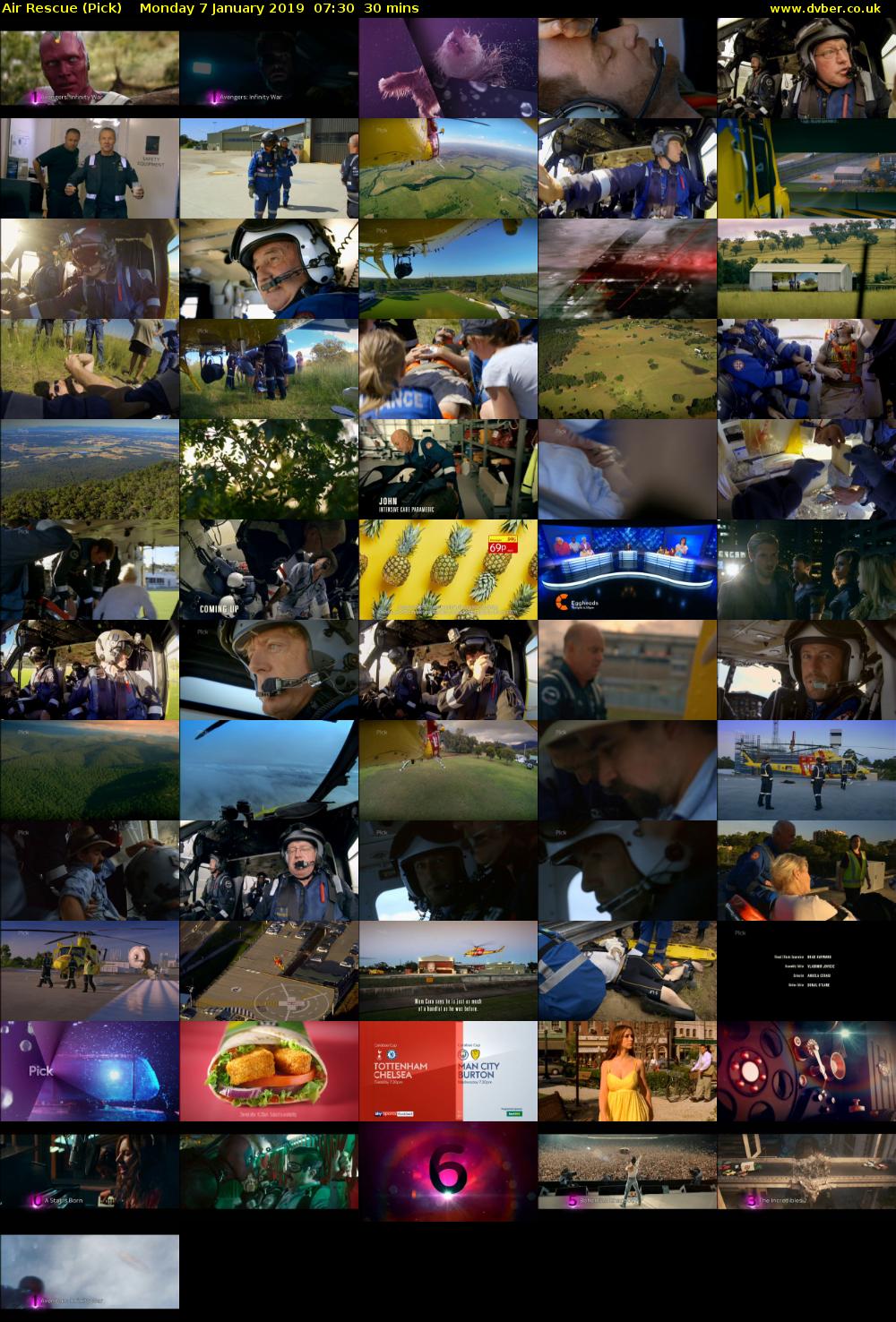 Air Rescue (Pick) Monday 7 January 2019 07:30 - 08:00