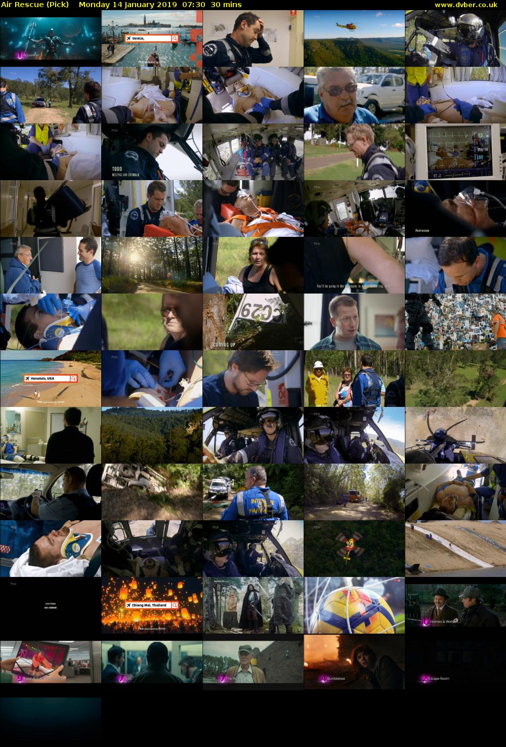 Air Rescue (Pick) Monday 14 January 2019 07:30 - 08:00