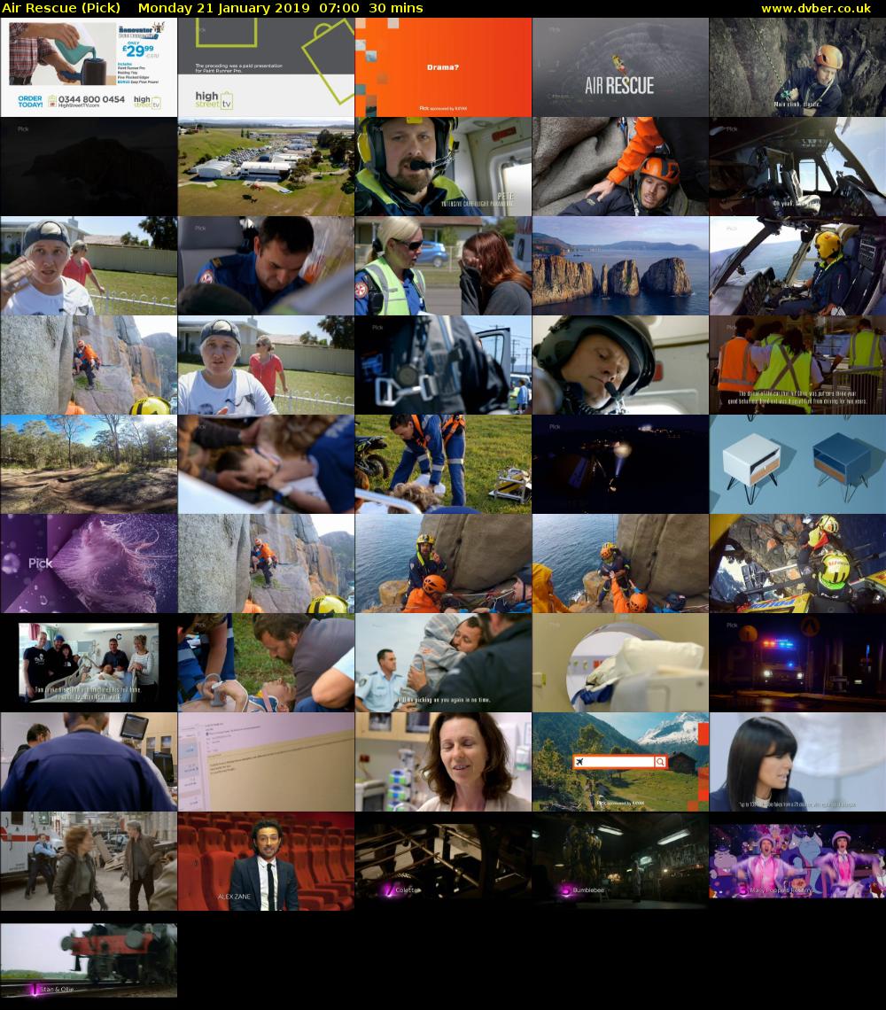 Air Rescue (Pick) Monday 21 January 2019 07:00 - 07:30