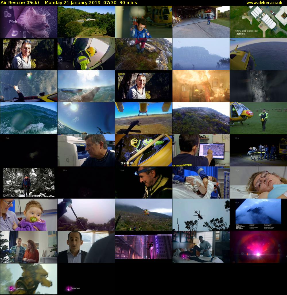 Air Rescue (Pick) Monday 21 January 2019 07:30 - 08:00