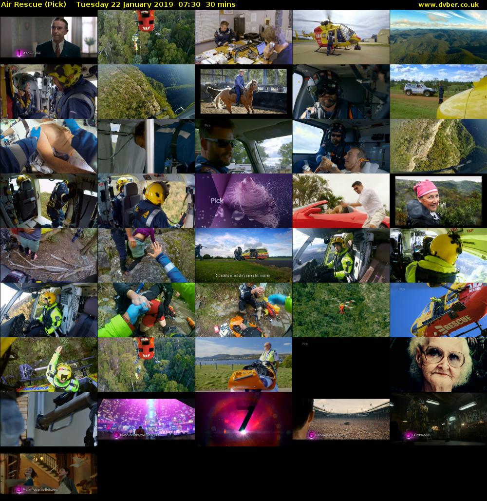 Air Rescue (Pick) Tuesday 22 January 2019 07:30 - 08:00