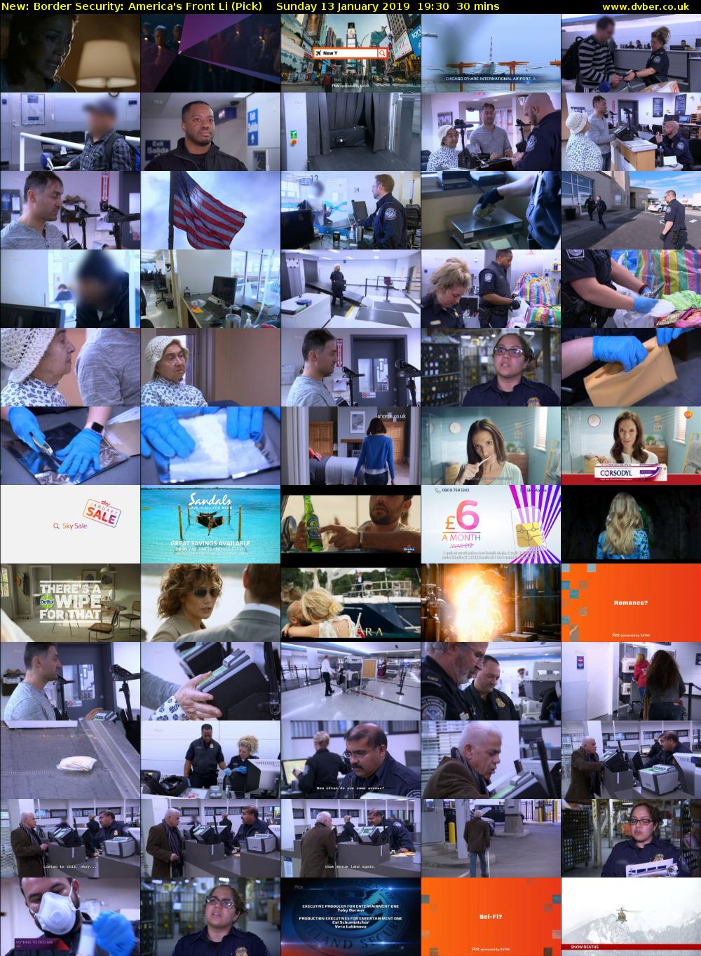 Border Security: America's Front Li (Pick) Sunday 13 January 2019 19:30 - 20:00