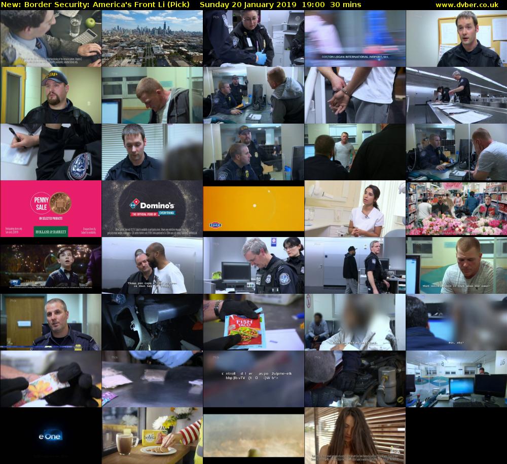 Border Security: America's Front Li (Pick) Sunday 20 January 2019 19:00 - 19:30