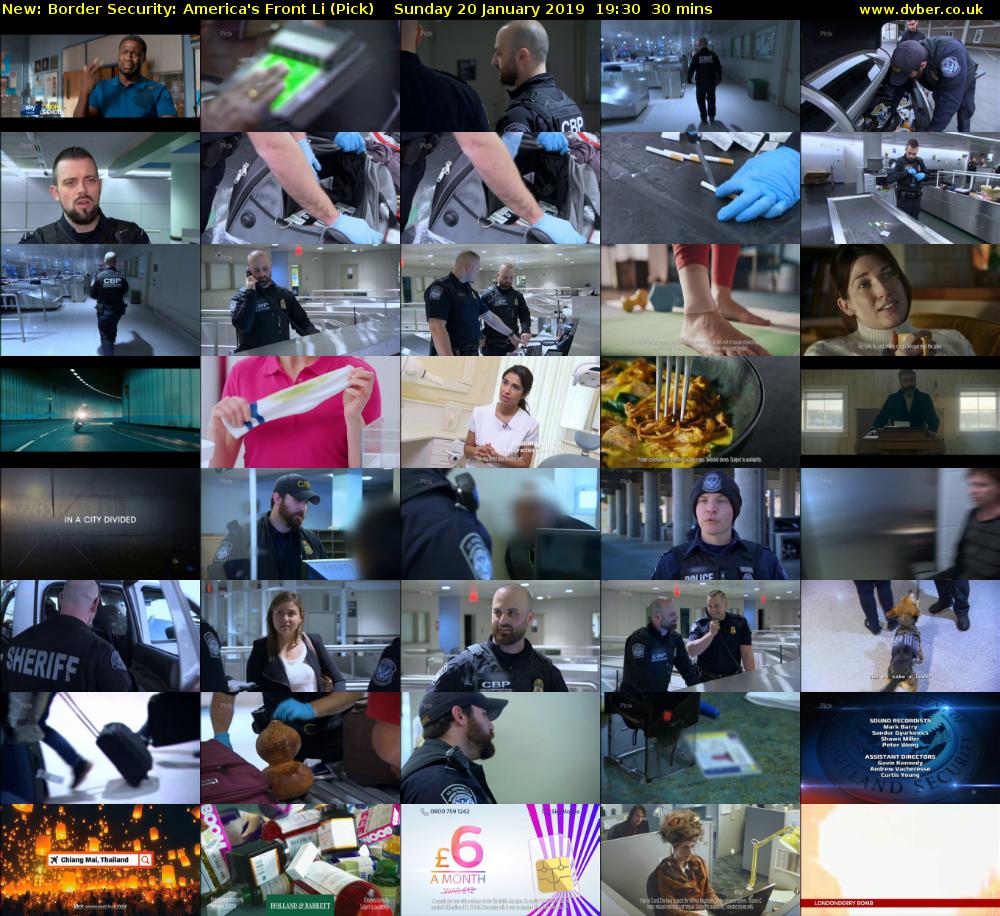 Border Security: America's Front Li (Pick) Sunday 20 January 2019 19:30 - 20:00