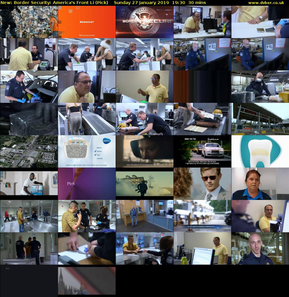 Border Security: America's Front Li (Pick) Sunday 27 January 2019 19:30 - 20:00