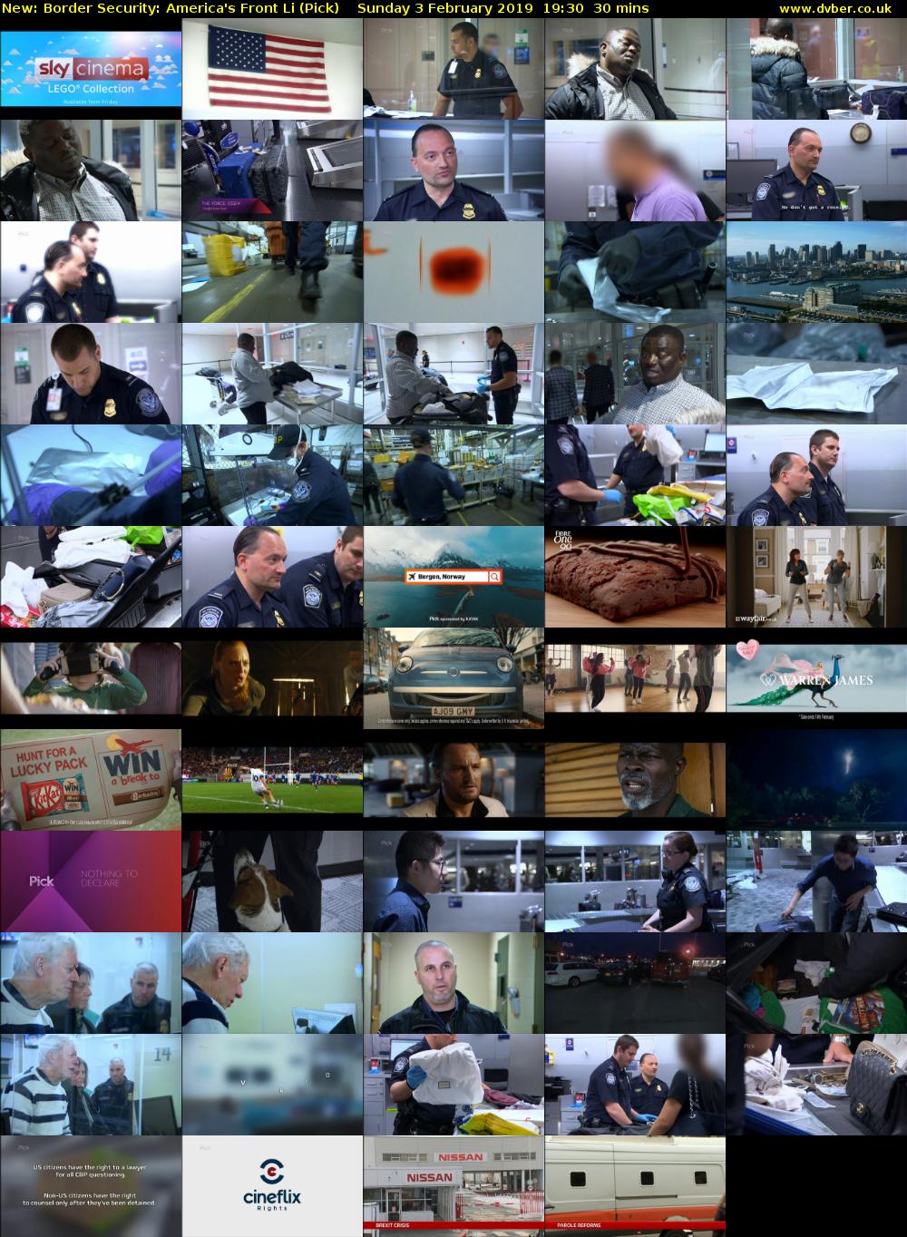 Border Security: America's Front Li (Pick) Sunday 3 February 2019 19:30 - 20:00