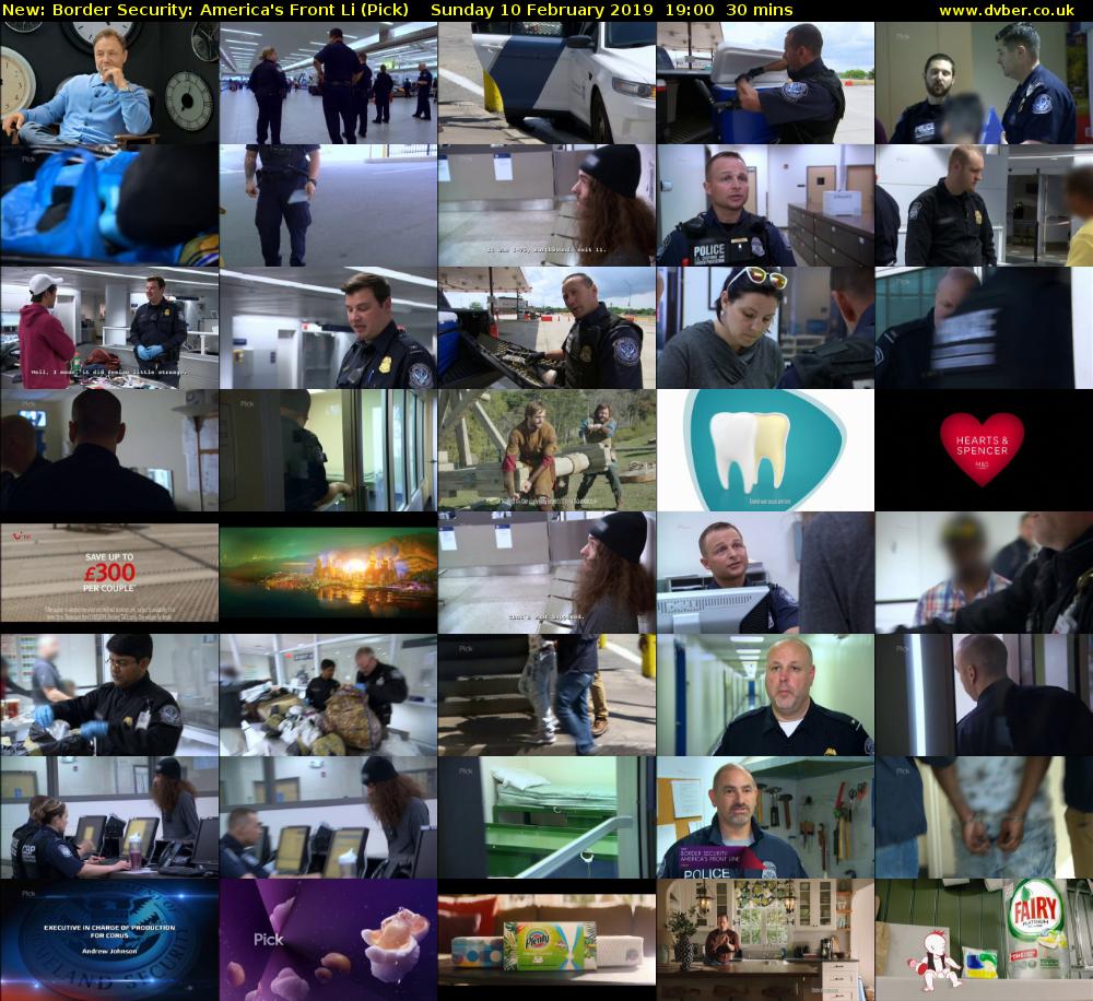 Border Security: America's Front Li (Pick) Sunday 10 February 2019 19:00 - 19:30