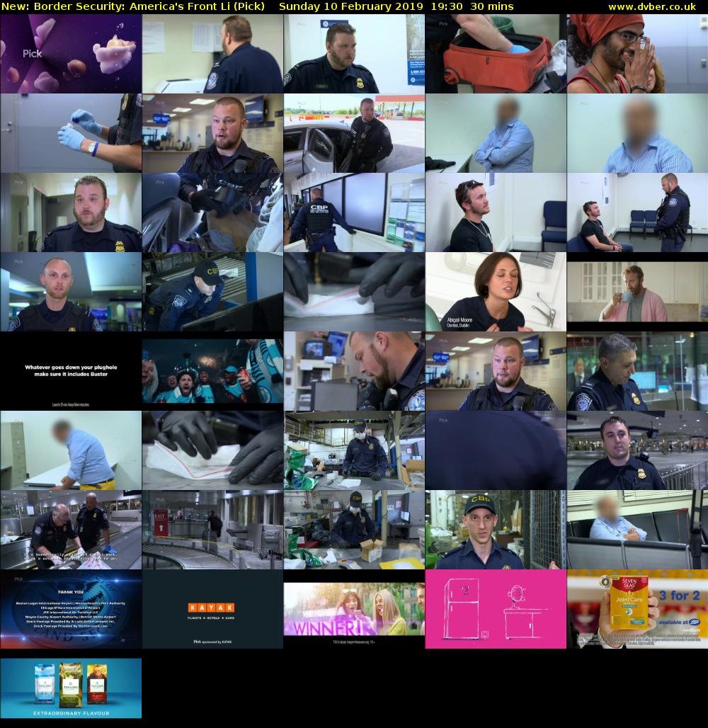 Border Security: America's Front Li (Pick) Sunday 10 February 2019 19:30 - 20:00