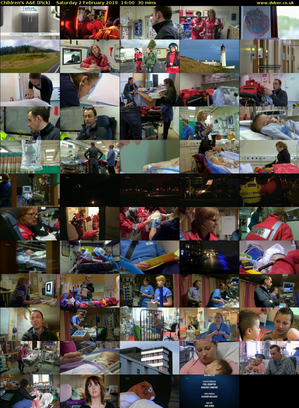 Children's A&E (Pick) Saturday 2 February 2019 14:00 - 14:30