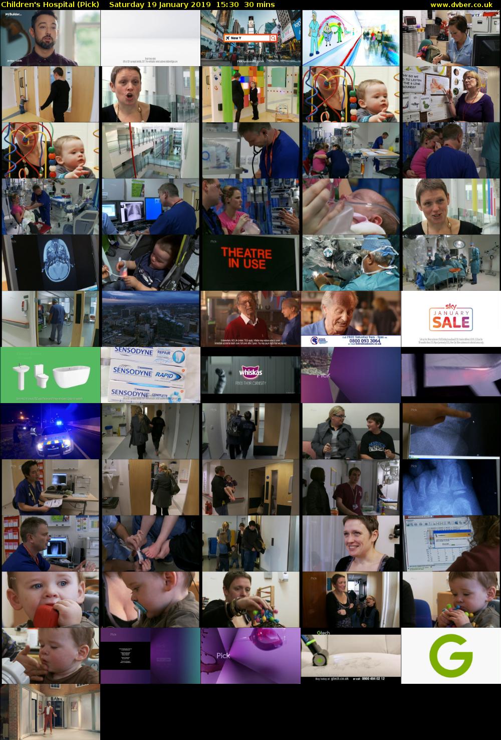 Children's Hospital (Pick) Saturday 19 January 2019 15:30 - 16:00