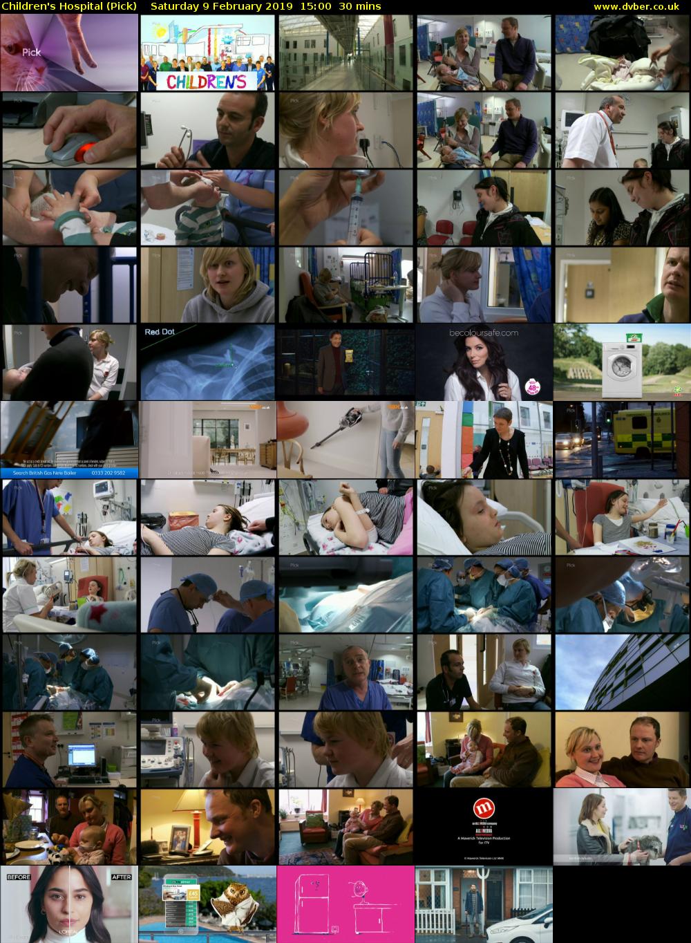 Children's Hospital (Pick) Saturday 9 February 2019 15:00 - 15:30