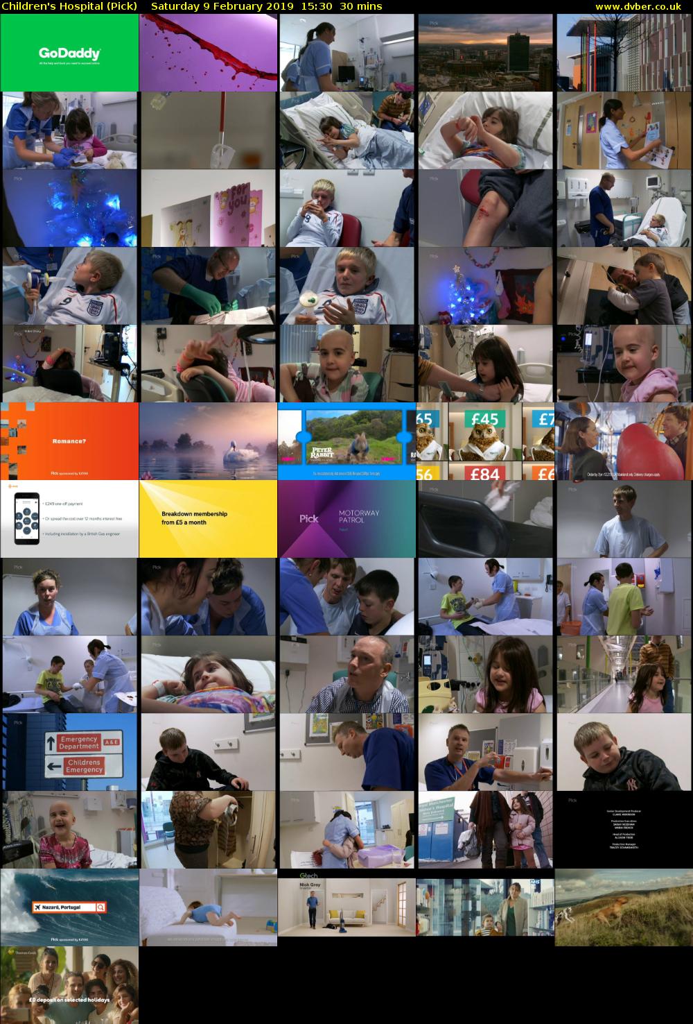 Children's Hospital (Pick) Saturday 9 February 2019 15:30 - 16:00