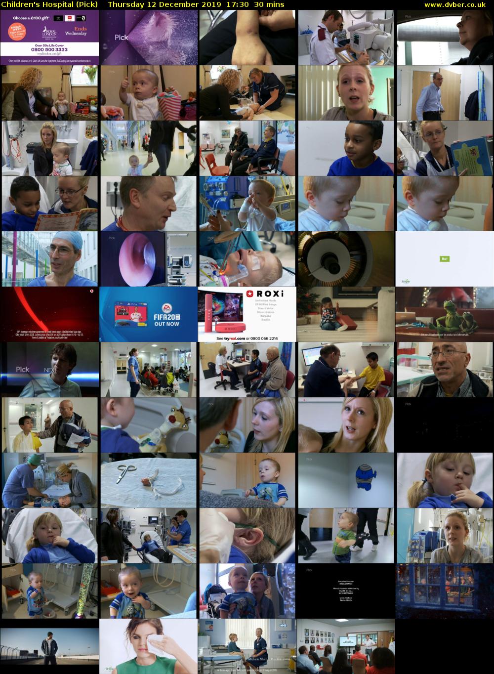 Children's Hospital (Pick) Thursday 12 December 2019 17:30 - 18:00