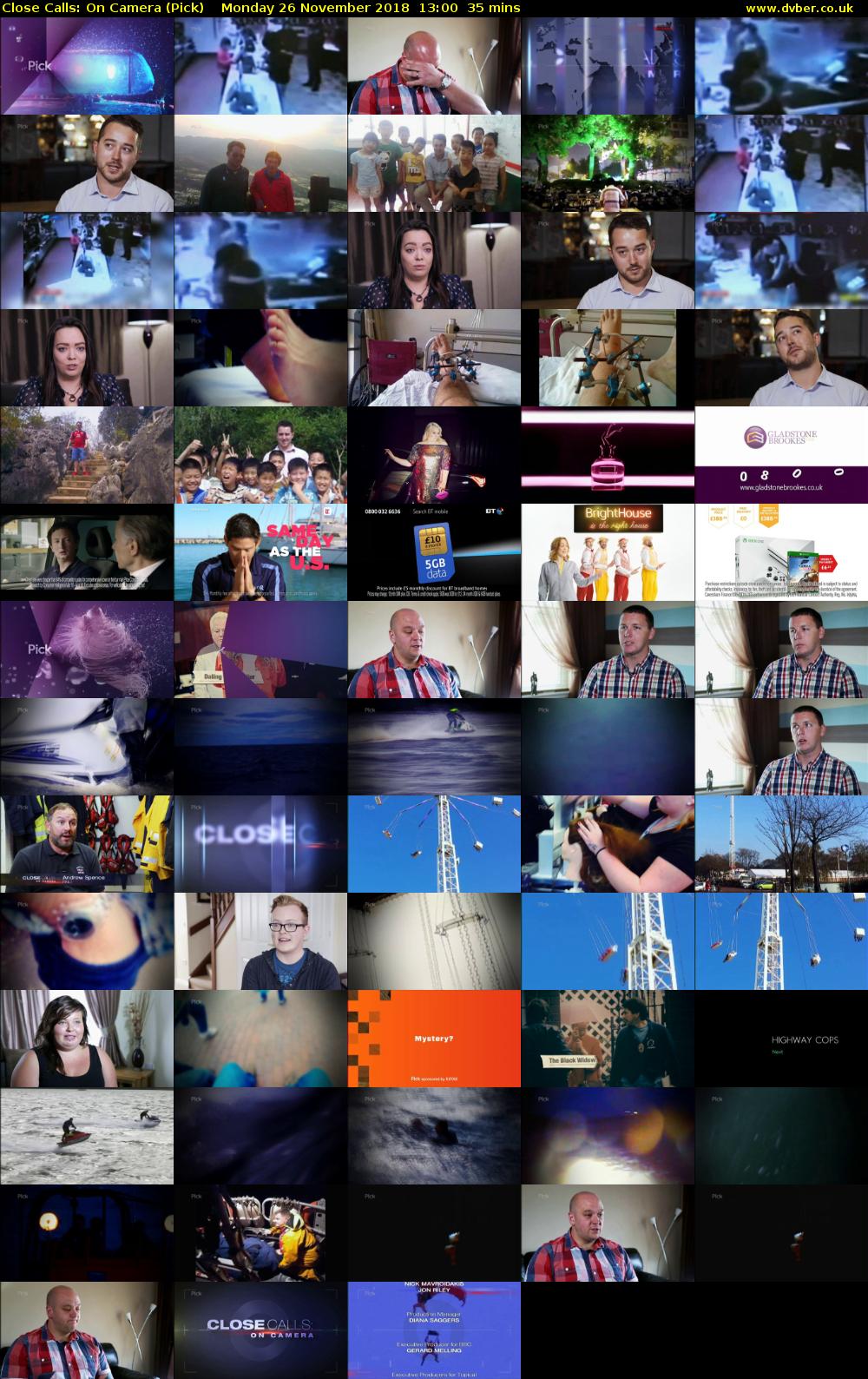 Close Calls: On Camera (Pick) Monday 26 November 2018 13:00 - 13:35