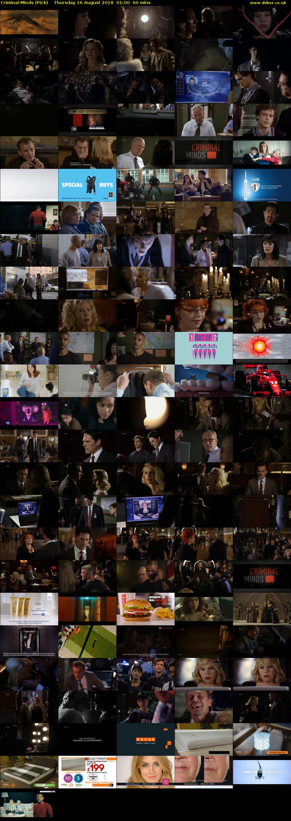 Criminal Minds (Pick) Thursday 16 August 2018 01:00 - 02:00