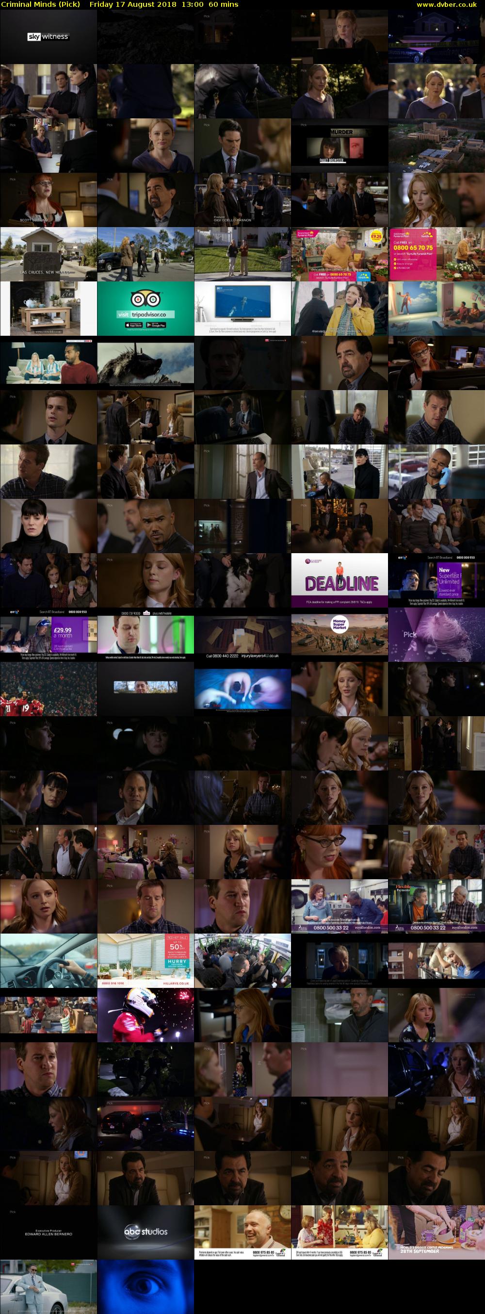 Criminal Minds (Pick) Friday 17 August 2018 13:00 - 14:00
