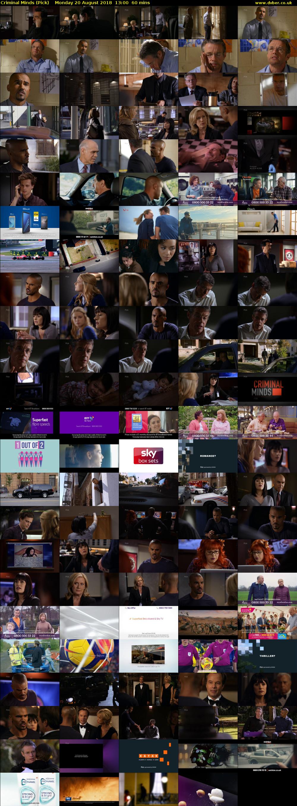 Criminal Minds (Pick) Monday 20 August 2018 13:00 - 14:00
