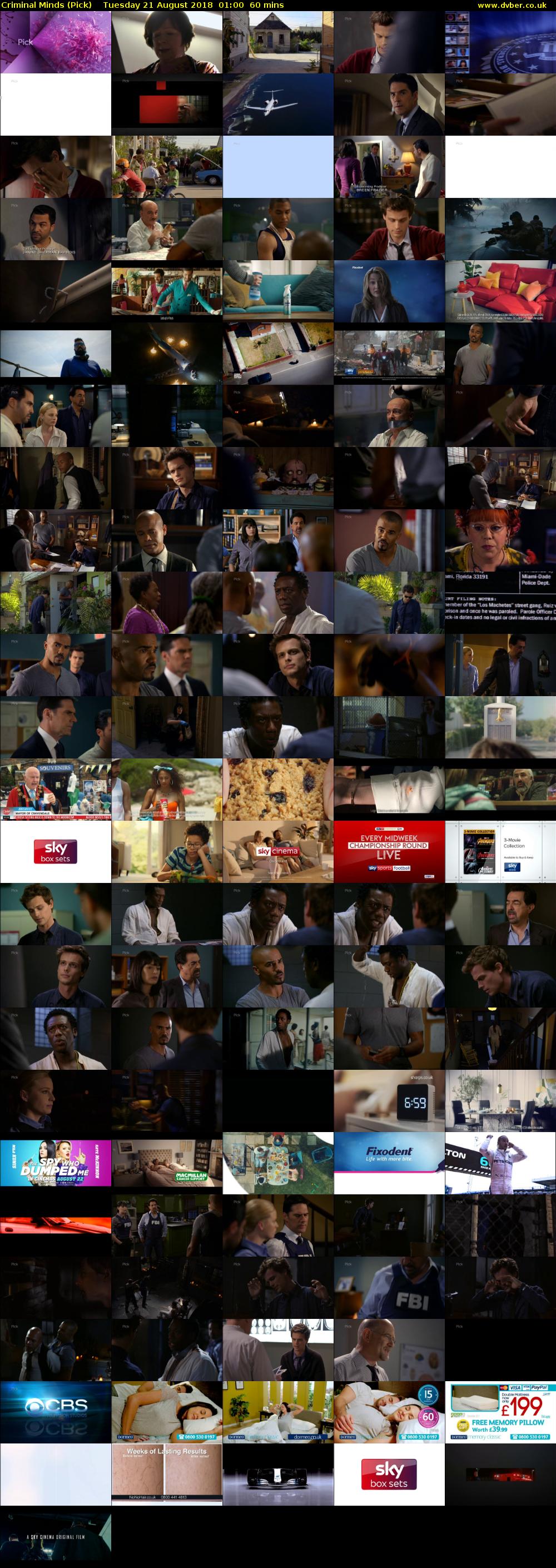 Criminal Minds (Pick) Tuesday 21 August 2018 01:00 - 02:00