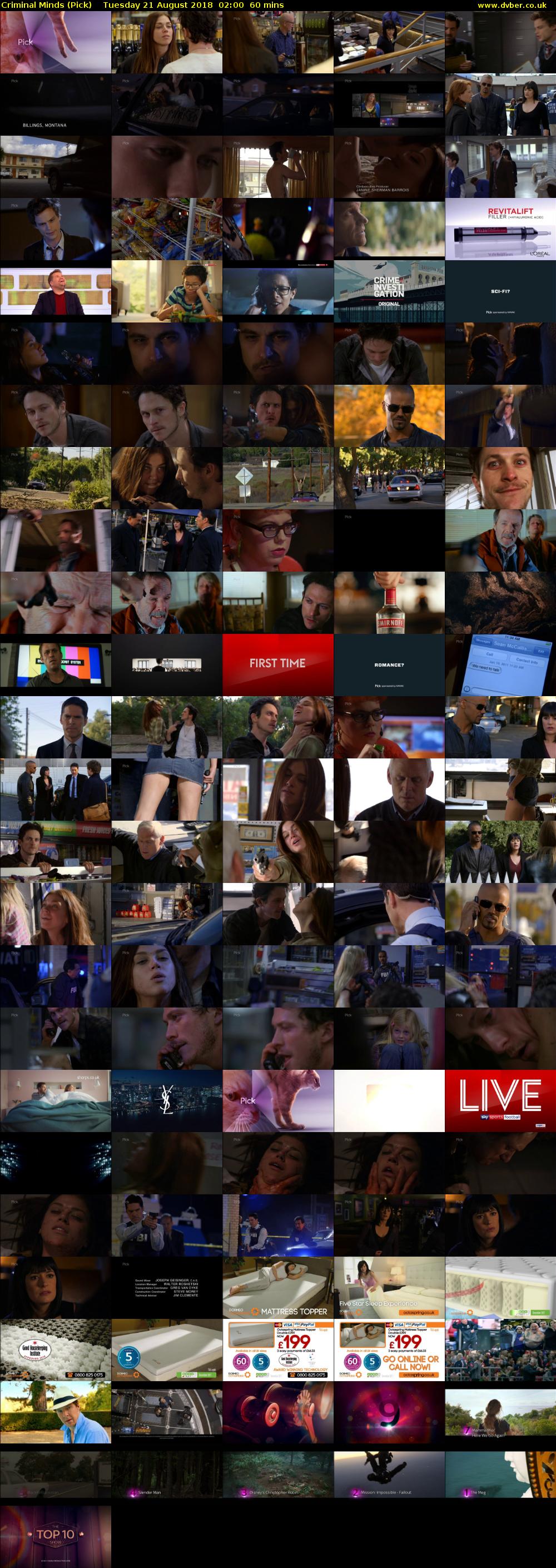 Criminal Minds (Pick) Tuesday 21 August 2018 02:00 - 03:00