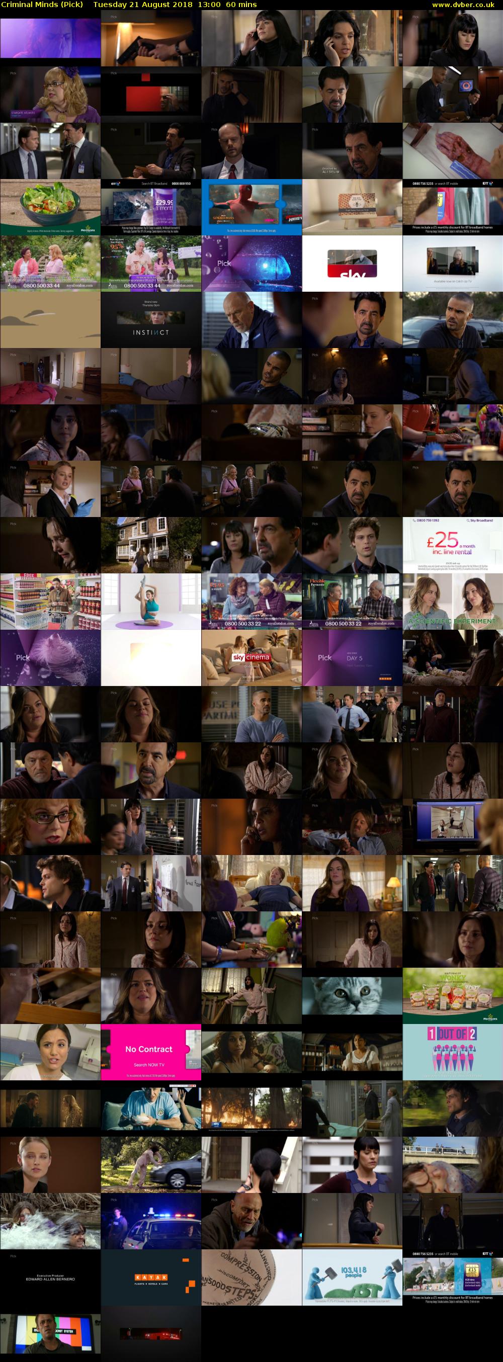 Criminal Minds (Pick) Tuesday 21 August 2018 13:00 - 14:00