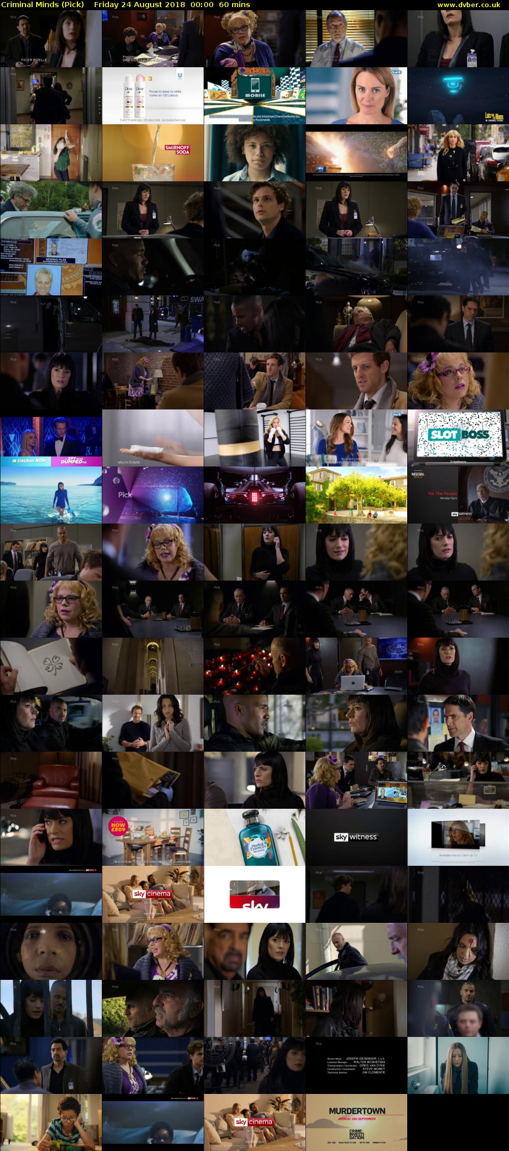Criminal Minds (Pick) Friday 24 August 2018 00:00 - 01:00