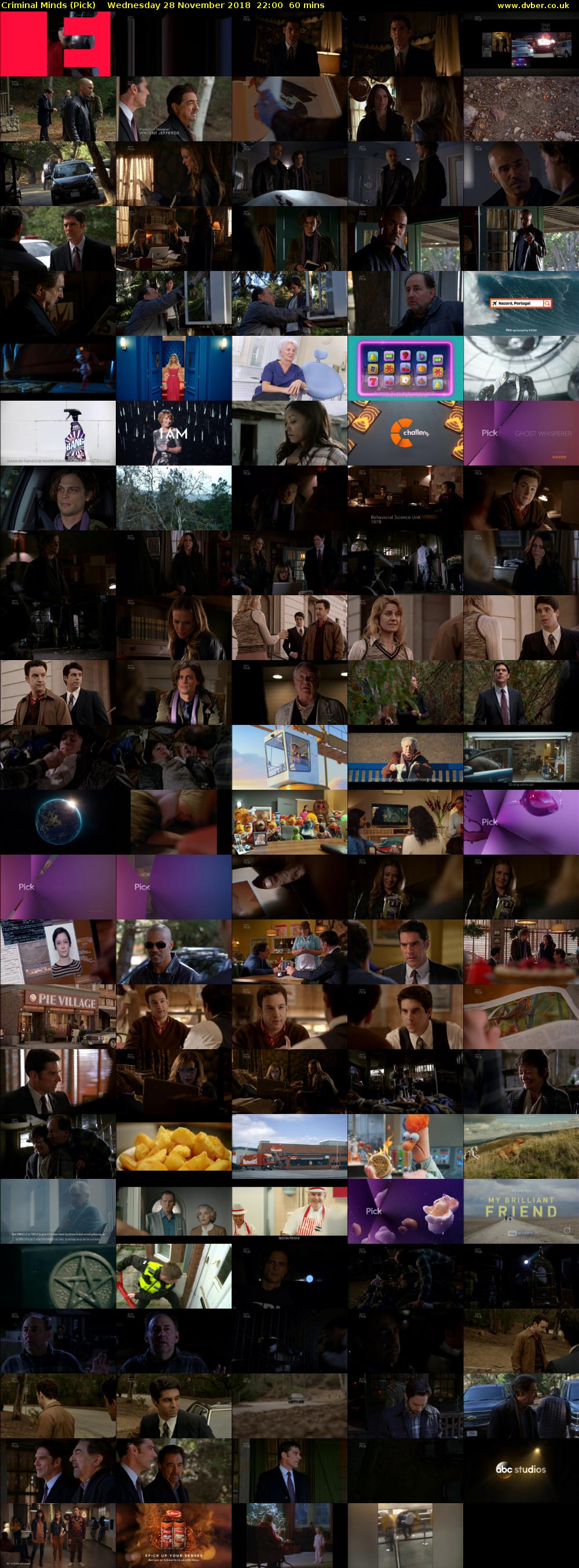 Criminal Minds (Pick) Wednesday 28 November 2018 22:00 - 23:00