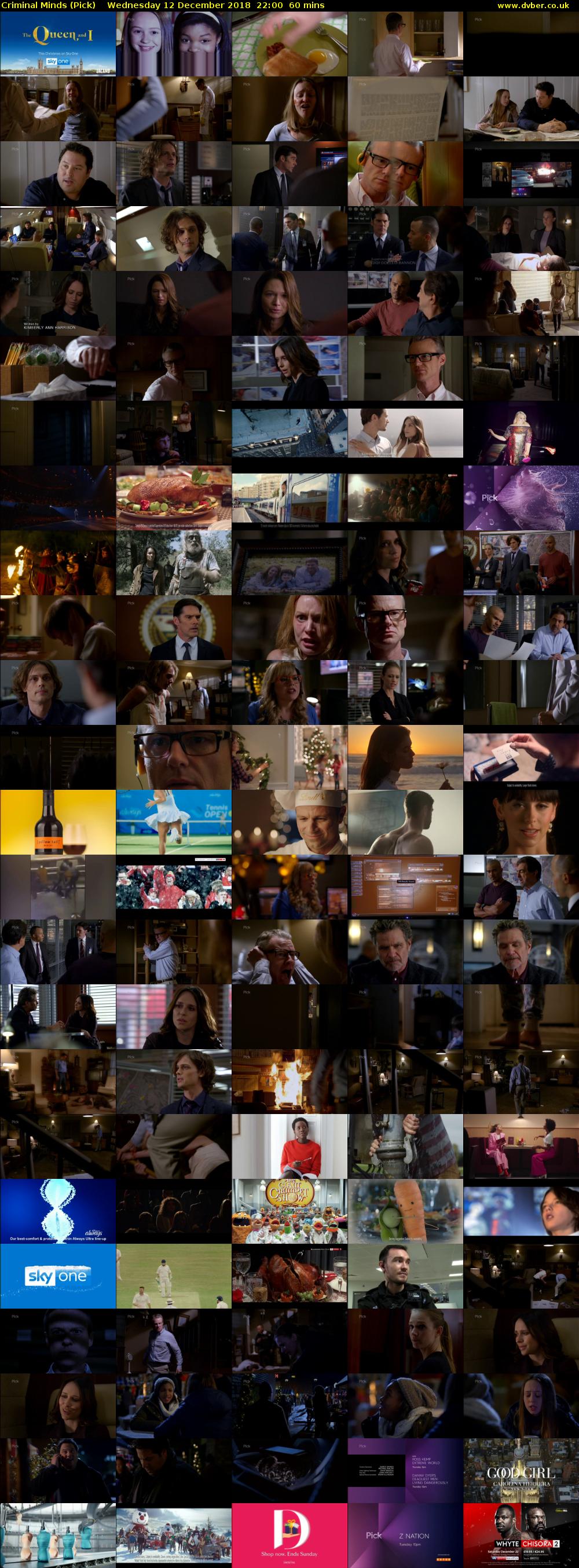 Criminal Minds (Pick) Wednesday 12 December 2018 22:00 - 23:00