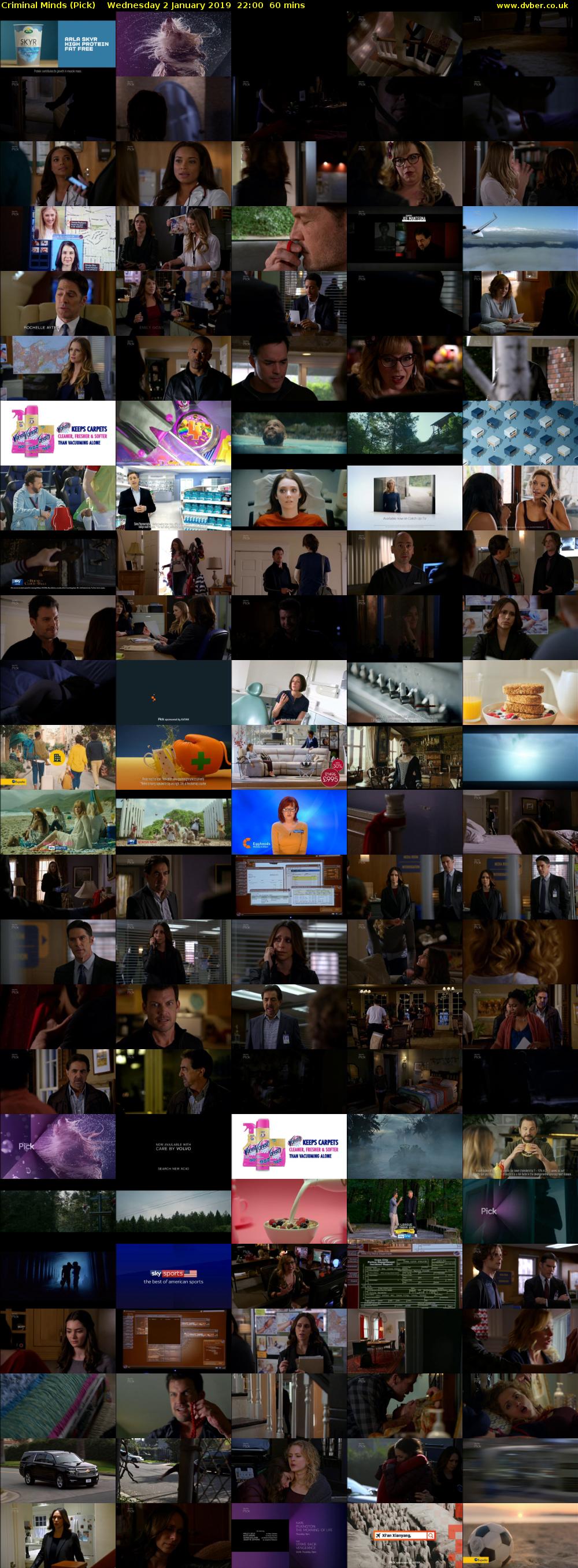 Criminal Minds (Pick) Wednesday 2 January 2019 22:00 - 23:00