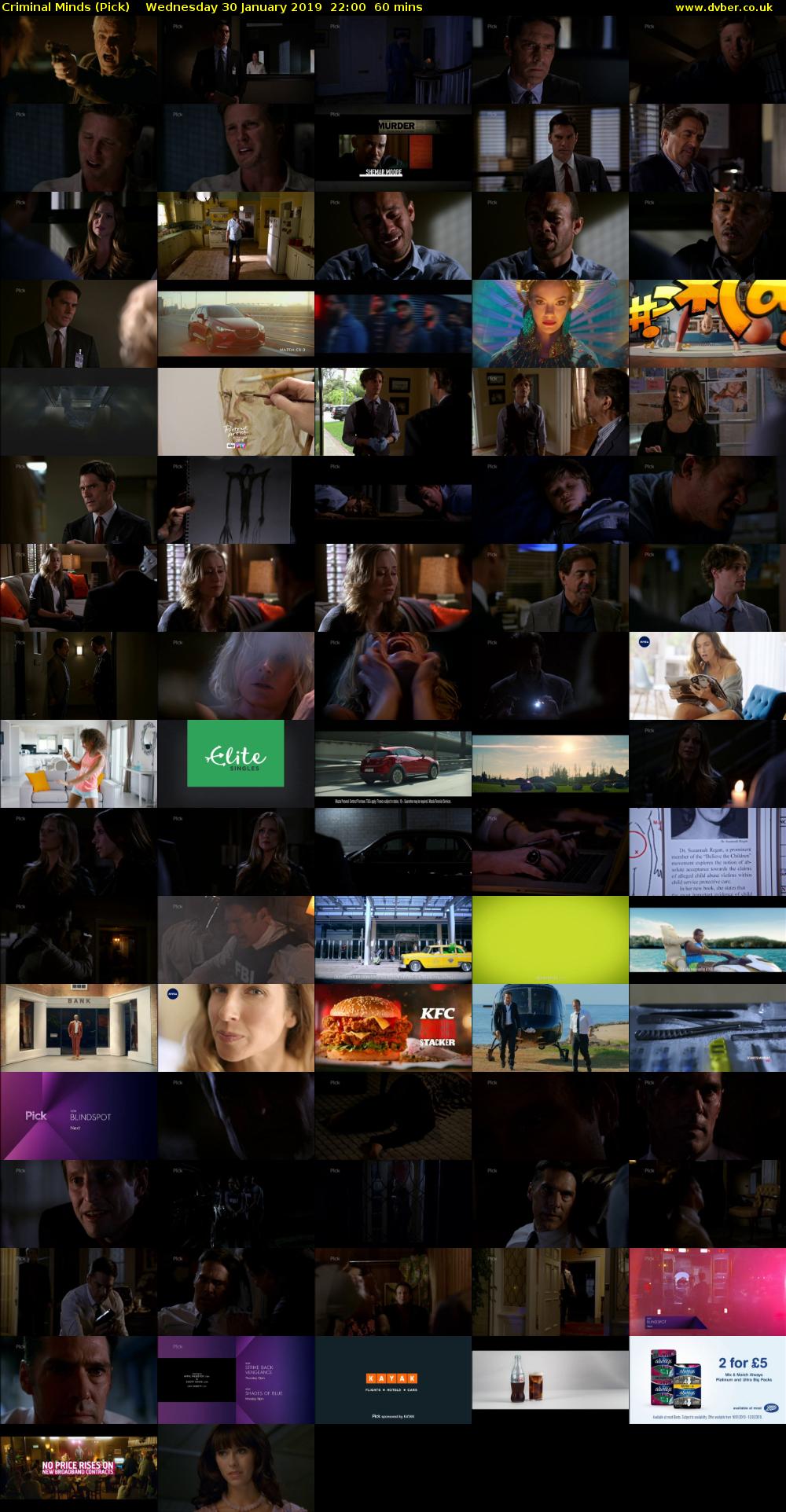 Criminal Minds (Pick) Wednesday 30 January 2019 22:00 - 23:00